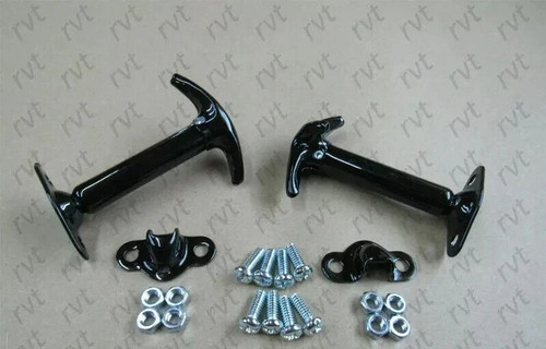 Black hood catch latch - black, kit