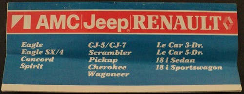 1982 amc jeep - renault, spirit